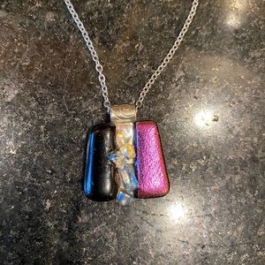 Dichroic glass necklace